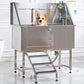 Albott 50-Inch Stainless Steel Dog Washing Station with Anti-Slip Steps, Sprayer, Faucet, and Soap Box – Professional Pet Bathtub for Medium/Small Pets, Ideal for Home, Garage, and Grooming(Left)