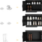 2-Tier Storage Bench, Shoe Bench with Padded Seat Cushion, Entryway Bench with 4 Barn Doors, Adjustable Shelf, 13.8" D x 47.2" W x 17.7" H, for Entryway, Living Room, Bedroom, Black