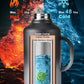 64 oz Insulated Water Bottle with Straw and Lid, Half Gallon Stainless Steel Cup with Handle,Leakproof Metal Travel Jug Flask Mug Tumbler Cup With Carry Pouch and Brush,Keep Cold & Hot,Grey