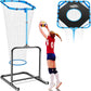 Volleyball Setter Training Net，Height & Angle Adjustable Volley Ball Training Equipment with Steel Frame，Stable Base for Indoor and Outdoor，Volleyball Spike Trainer for Setting,Serving,Spiking