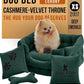 Luxury Dog Bed Chesterfield – Handcrafted Velvet Throne for Dogs | Joint Support, Calming & Temp-Regulating Comfort | Durable 5+ Years, Anti-Claw, Washable 100+ Times – XS, Green