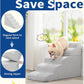 Dog Step for Bed, Dog Stair 5-Step 35D Pet Stair 22.8" H for High Bed or Sofa Non-Slip Balanced Pet Step Indoor, Light Grey
