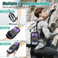 Phone Holder for Running, Running Armband Phone Holder with Carabiner, Phone Armbands for iPhone 16 15 14 13 12 11Pro Max & Galaxy S25/S24/S23, Cell Phone Armband Up to 6.8'' Phone (Black)