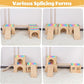 Guinea Pig Hideout, Guinea Pigs House with Stairs and Mats Extra Large Guinea Piggy Castle Detachable Hideouts for Small Animals Wooden Guinea Pig Habitats with Multiple Doors and Windows