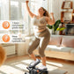 Niceday Twist Stepper for Exercise at Home, Mini Stair Stepper with Resistance Bands at Home Workout Equipment with 300LBS Loading Capacity, Hydraulic Fitness Stepper with LCD Monitor Gray