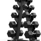 PAPABABE Hex Dumbbell Sets with Rack, 60-550lb Rubber Coated Dumbbell Weight Set and Storage Rack, Multiple Options Hand Weights for Strength Training