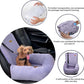 Dog Car Seat for Small Medium Dogs Up to 40lbs, Detachable Washable Soft Pet Booster Travel Bed for Front & Purple Seat with Safety Leash Belt