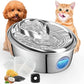 ORSDA Stainless Steel Cat Water Fountain, Automatic Pet Water Fountain, 100oz/3L Drinking Fountain Dog Water Dispenser with Water Level Window- 4Pcs Filters (D66)