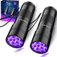 Black Light UV Light Flashlight: Vansky 395nm 12 LED 2 Pack Ultraviolet Blacklight Flashlight Mini Powerful Pet Urine Detector for Dog/Cat, Carpet Dry Stains Detection, Spot Scorpions, Resin Curing