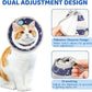 Breathable Air Mesh Cat Cone Collar Soft to Stop Licking, Adjustable, Foldable Lightweight Kitten Cones After Surgery Recovery for Cats & Kittens (Star Blue, L)