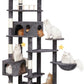 85in Giant Cat Tree for Heavy Duty Big Cats, Large Cat Trees with Scratching Post, Cat Tree Tower with Cat Condos, Hammock & Plush Perch for Maine Coon, Smoky Gray