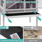 Guinea Pig Cage with Wooden Stand,Indoor Rabbit Hutch with 2 Stories,Hamster Cage with Anti Chew Ramp,Hideout, Platform, Pull Out Tray (Grey)
