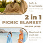 Genovega 2 in 1 Extra Large Outdoor Picnic Blanket Waterproof Woven Boho Mat Giant Beach Towel Travel Essential Yoga Accessories Park Patio Lawn Garden Grass Ground Music Festival Concert Must Have