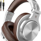OneOdio A70 Bluetooth Over Ear Headphones, Wireless Headphones w/ 72H Playtime, Hi-Res, 3.5mm/6.35mm Wired Audio Jack for Studio Monitor & Mixing DJ E-Guitar AMP, Computer Laptop PC Tablet - Silver