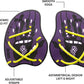 Arena Unisex Adult Vortex Evolution Swimming Hand Paddles for Women and Men Adjustable Straps Curved Design
