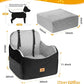Car Seat Booster for Dog: High-Support Memory Foam Pet Car Seat for Small/Medium Dogs Under 35lbs with Elevated Cushion, Pockets - Detachable Washable Puppy Travel Bed for Driving(Black/Grey)