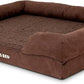 The Dog’s Bed, Large Brown Plush 36x27, Memory Foam, Pain Relief: Arthritis, Hip & Elbow Dysplasia, Post Surgery, Lameness, Supportive, Calming, Waterproof Washable Cover, Veterinary Approved