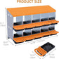 Chicken Nesting Boxes, 10 Hole Metal Chicken Laying Box with with Removable Trays and Roll Out Egg Collection for Chicken Coop, Orange