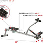 Sunny Health & Fitness Compact Adjustable Rowing Machine with 12 Levels of Resistance for Complete Body Workouts and Optional Free SunnyFit App Enhanced Connectivity