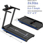 Treadmill with 5% Incline, 300lbs Capacity Folding 15 HP Small Treadmills for Home Portable Running Treadmill with Handles Quiet Brushless Dual Cushion System, Electric Compact Treadmil