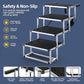 Dog Stairs for Car, Foldable Dog Ramp for Car with Non-Slip Surface, Portable Stairs Aluminum SUV, High Beds, Truck, Supports up to 150 lbs, 4 Steps