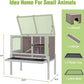 GUTINNEEN Rabbit Hutch Guinea Pig Cages Indoor with Stand Wooden Small Animals Cage Hutch Hamster Cage with Hideout,Pull Out Tray, Anti Chew Ramp(Brown)