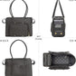 Minsong Fashion Pet Carrier Purse for Small Cat and Dog, Luxury Pu Soft-Sided Tote Bag with Large Pockets for Dogs and Puppies (Black, 13.6" L x 6" W x 10.0" H)