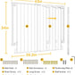 Cumbor 34" Extra Tall No Bottom Bar Baby Gate for Stairs, Auto Close Dog Gate Indoor for Larger Pets, 29.2-43" Hardware Mounted Safety Gate for Doorways, Wide Walk Thru Door for Easy Access (White)