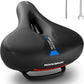 ROCKBROS Bike Seat Cushion for Men Women with Handle & Dual Shock Absorbing Ball Memory Foam - 3 Zone Concept Bike Saddle, Soft Wide Waterproof Mountain Bicycle Accessories