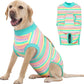 FUAMEY Recovery Suit for Dogs After Surgery,Soft Breathable Dog Bodysuit E-Collar & Cone Alternative Surgical Suit,Male Female Dog Neuter Spay Suits Anti Licking Wounds Onesie Mint Green Stripes XL