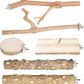 Bird Perches, 6PCS Natural Wood Birds Perch Stand Set, Parakeet Toys, Bird Cage Accessories, Stand & Toys for Parakeets, Cockatiels, Conure, Budgies