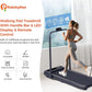 Folding Walking Pad Treadmill with Handle Bar, 3.5HP Compact Portable Foldable Walking Pads Treadmill with Handles, Electric Small Treadmills for Home Office Apartment, LED Display, 400 LBS Capacity