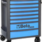 Beta RSC24 Heavy Duty Rolling Tool Cabinet, 8 Drawers, Blue, Ball Bearing Slides, Rubber Mat Liners, 5" Casters, Anti-Fall Edge Worktop, 1760 lbs Load Capacity, Made in Italy