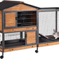 AIVITUVIN Rabbit Hutch Indoor with Metal Frame Rabbit Cage with Pull Out Tray No Leakage Bunny Cage with Wheel Guinea Pig Cage