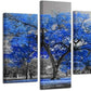 KREATIVE ARTS Canvas Print Wall Art Painting Contemporary Blue Tree In Black And White Style Fall Landscape Picture Modern Giclee Stretched And Framed Artwork