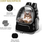 Cat Backpack Carrier, Breathable Cat Carrier Large Space Bubble Pet Backpack for Kitty Small Dog up to 12lbs, Transparent & Foldable Pet Carrier for Travel Hiking (Black