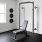 1600LB Wall Mounted Power Rack, Commercial Squat Rack for Home Gym with Multi-Grip Pull Up Bar, j-Cups & Landmine Attachment for Home and Garage Gym