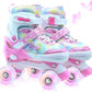 Kids Roller Skates for Girls-Outdoor 4 Size Adjustable Butterfly Quad Rollerskates for Indoor Ages 3-12 Years Beginners Children's Birthday Gift with Light Up Wheels patines para niñas Indoor