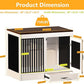 White Heavy Duty Furniture Dog Crate, Wood and Metal Kennel Cage, Pet House End Table with Drawer and Pull-Out Design, Dog Home for Indoor use, Large Size