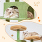 Taoqimiao Cat Tree, 66.2-Inch Cat Tower for Indoor Cats, Plush Multi-Level Cat Condo with 7 Scratching Posts, 2 Perches, 2 Caves, Hammock, 2 Pompoms, MS013T Cactus