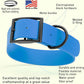 Dogline Biothane Waterproof Dog Collar Strong Coated Nylon Webbing with Black Hardware Odor- Proof for Easy Care Easy to Clean High Performance Fits Small Medium or Large Dogs, Cerulean Blue
