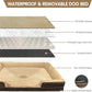 Dog Beds for Large Sized Dogs,Washable Orthopedic Memory Foam Dog Couch Sofa Bed with Bolster,Removable Cover,42x30Inch,Brown