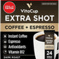 VitaCup Extra Shot Instant Coffee Packets with Espresso Shot, “Red Eye” High Caffeine, Bold Dark Roast w/Vitamin B12, Antioxidants, Premium Instant Coffee in Single Serve Sticks, 24 Ct
