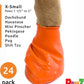PawZ Rubber Dog Boots for Paws up to 2", 24 Total (2 Packs of 12) - All-Weather Dog Booties for Hot Pavement, Snow, Mud, and Rain - Waterproof, Anti Slip Dog Socks - X-Small, Orange