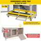 Aivituvin 2-Tier Rabbit Hutch with Tarp Door and Wheels Bunny Cage Indoor Outdoor Guinea Pig Cage Expandable with Pet Playpen 36" L, Grey