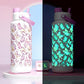 40 oz Insulated Water Bottle with 2-in-1 Straw and Spout Lid, Glow-in-the-Dark, 24H Cold, Leakproof, BPA-Free, Double Wall Stainless Steel for Sports, Gym, Travel, and School (Luminous Flutter)