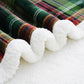 PU MEI Sherpa Fleece Throw Blanket 80" x 90" Reversible Plush Fluffy Large Big Blanket Lattice Flannel Blankets for All Season Use, Chrismas Green