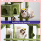 Cat Tree, Cat Tower for Large Cats with 2 Big Platforms, 2 Baskets, condo and Toys, 63" Cat Scratching Posts for Indoor Cats, Green GCT020GR