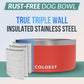 Coldest Dog Bowl - Anti Rust Metal, Non Slip, 3 Layers Insulated Stainless Steel Dog Bowls - Spill Proof & Heavy Duty - Water Bowl for Dogs, Cats & Pets, Dish Washer Safe (200 oz, Crimson Red)