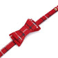 Puppy Collars for Small Dogs - StrawberryEC Adjustable Puppy Id Buckle Collar Leather. Cute Plaid Bandana Dog Collar (Bow-Red Grid)